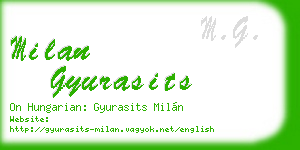 milan gyurasits business card